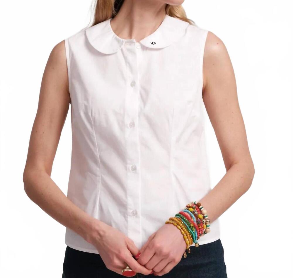 NEW FRANCES VALENTINE xo louise collar top in white